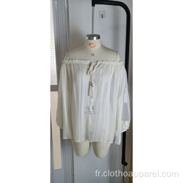 Top épaule femme 100% polyester blanc